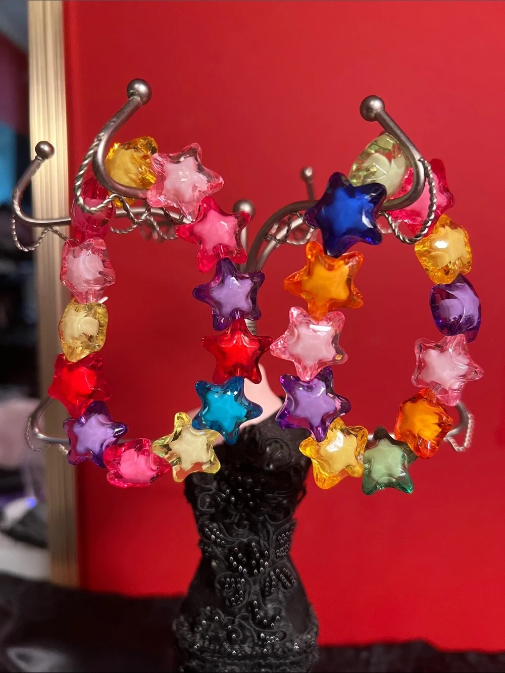 Star beaded bracelet beautiful colors homemade